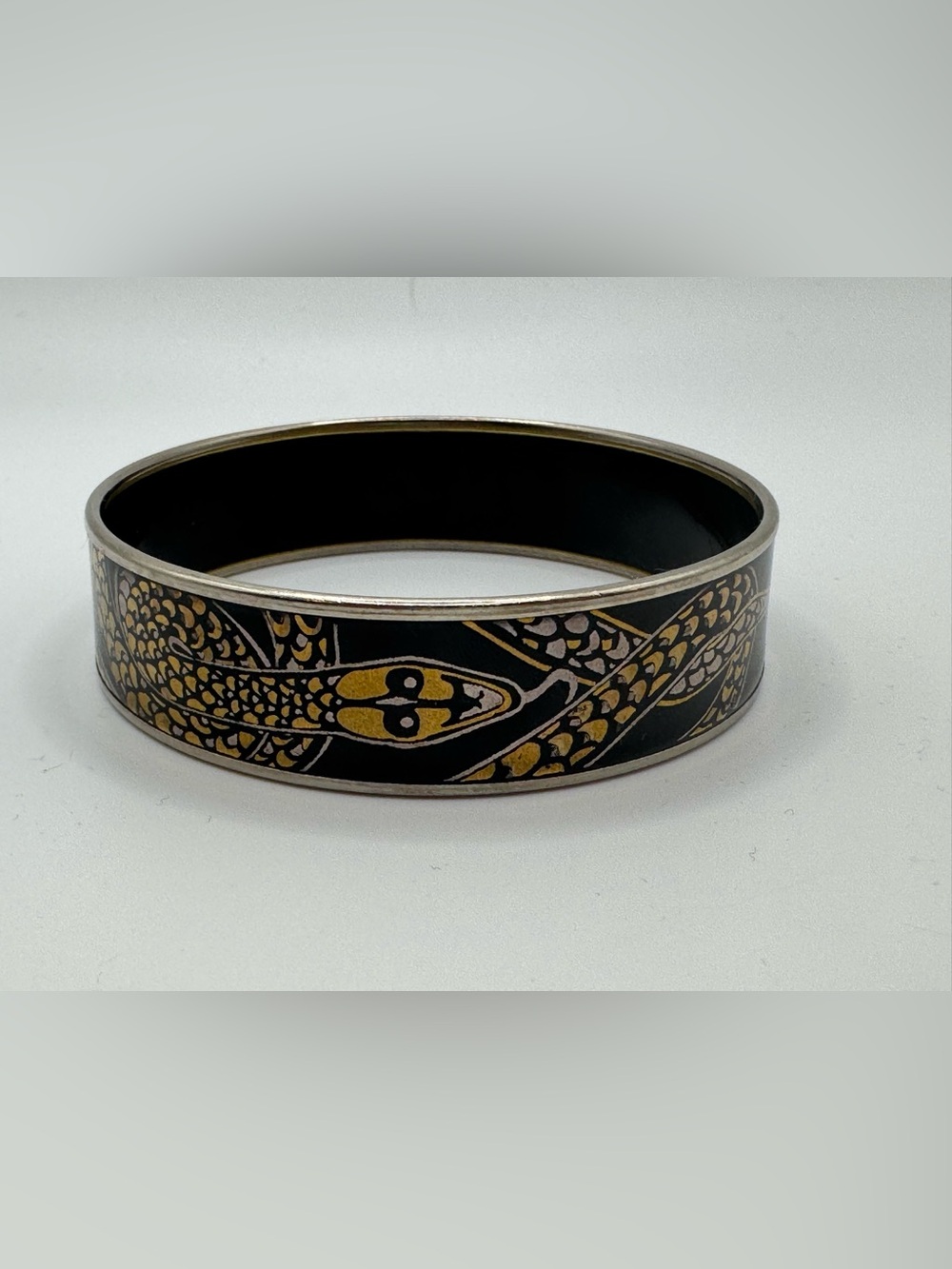 LAURANA ITALIAN DESIGNER ENAMELED Cobra Snake  BANGLE BRACELET